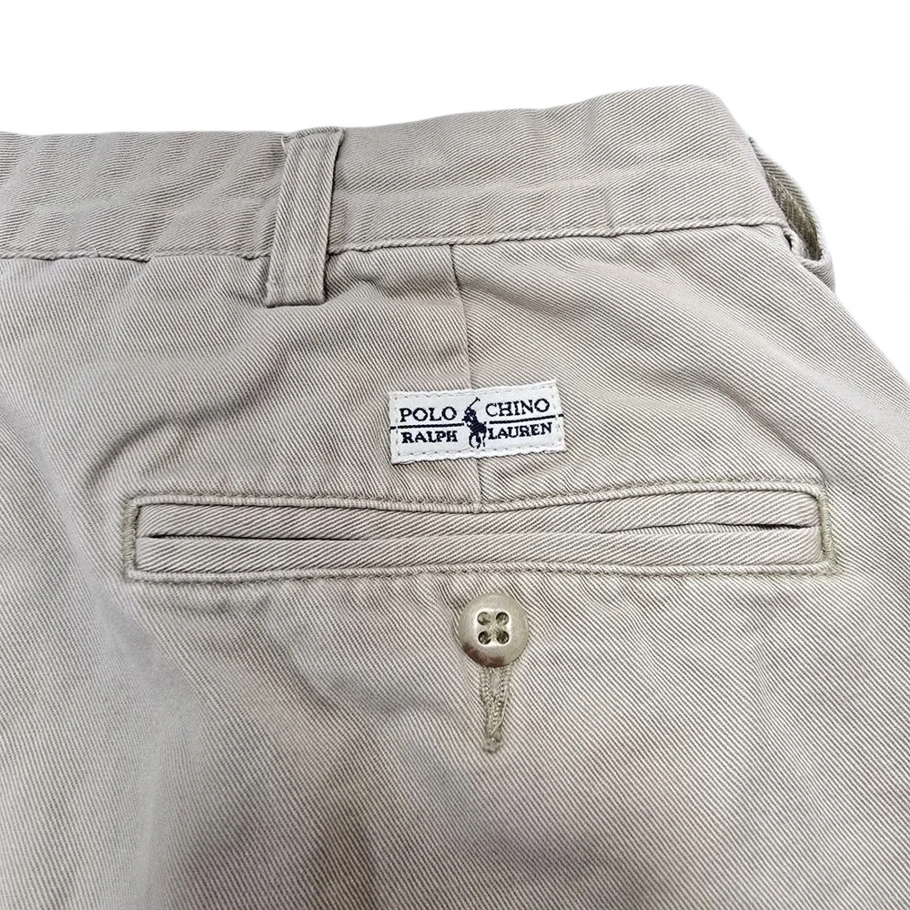 Polo‎ Ralph Lauren Andrew Pant 38x30 Cotton Pleated Chino Classic Khaki Vintage